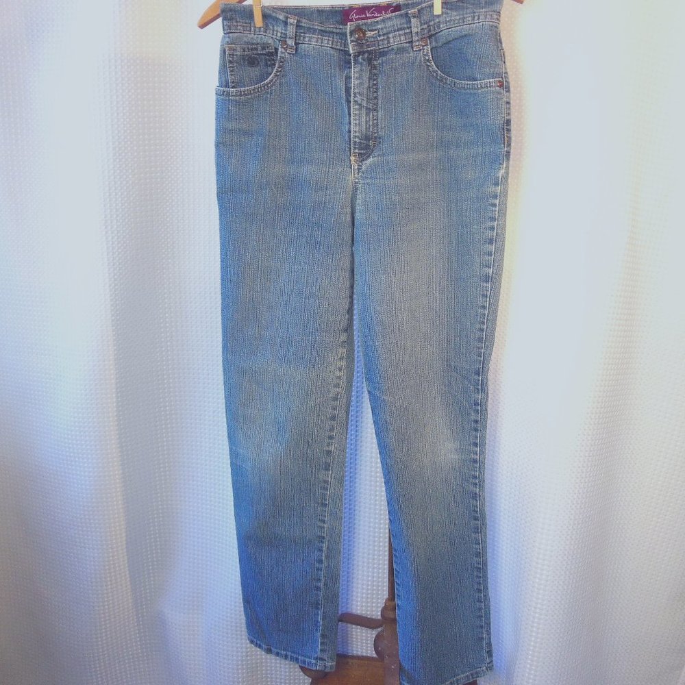 sz 4 Gloria Vanderbilt High Rise 11", Skinny Mom Jeans Light Stone Wash 28x29.5